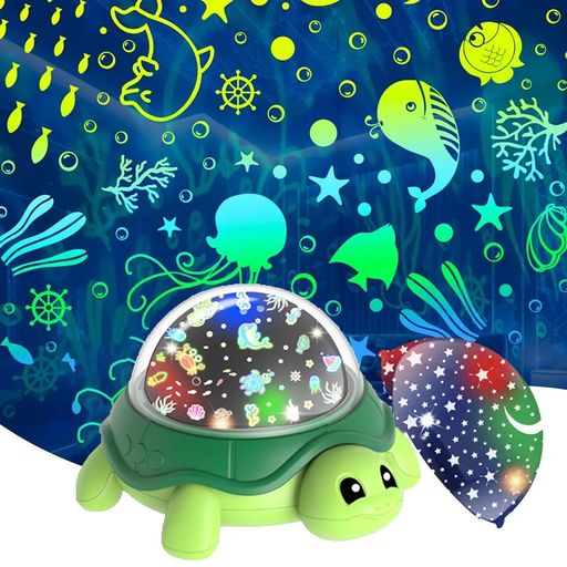 Stynxroプラネタリウム家庭用360°回転LEDかわいいカメちゃんプロジェクター子供用屋内ナイトライトオーロラランプスターライト/オーシャンプロジェクタープラグイン星空ベッドサイドラ…