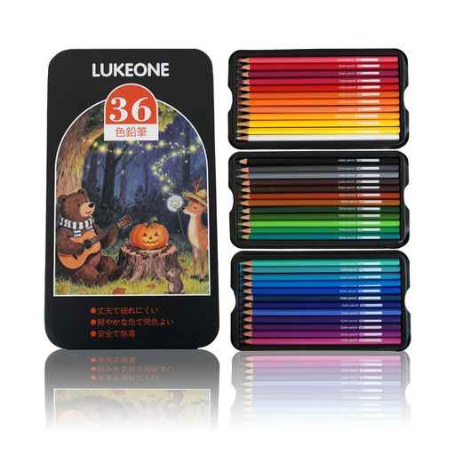 Rakuten - 色鉛筆36色セット大人用塗り絵用カラーペンセットケース入り鮮やかな色お絵かき鉛筆描画絵の具アートクラフト用品子供用初心者入園・入学お祝いプレゼント