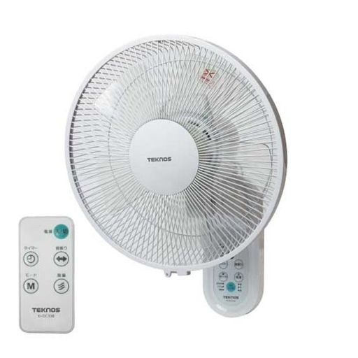 TEKNOS壁掛け扇風機DCモーター羽根径30cmフルリモコン(ホワイト)KI-DC338