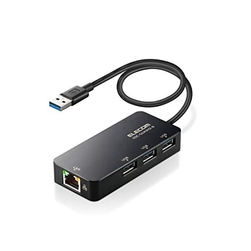 有線LANポートが無く、USBポートも不足しがちな薄型パソコンに最適。挿すだけで使えるUSB3.2 LANアダプター USBハブ付。 USB2.0搭載の従来品と比較し14.3倍の高速転送が可能。 USBハブ部は、高速転送可能なUSB3.0ポート(USB-A)を3ポート搭載しています。 ギガビットLANアダプターを使ったギガビット通信とパソコン接続部USB3.0の組み合わせにより、USB2.0搭載の従来品(EDC-FUA2H-B)と比べ、ダウンロードしたデータを14.3倍(実測値)の速度で高速転送ができます。 ドライバーのインストールが不要でLANアダプターをパソコンに接続するだけで使用することが可能です。 本製品のMACアドレスを変更できるソフト「MACアドレスチェンジャー」(当社ホームページよりダウンロード)を使用することで、オフィスなどの予め登録されたMACアドレスのみ通信可能な環境でも、本製品を利用可能です。(WINDOWSのみ対応)