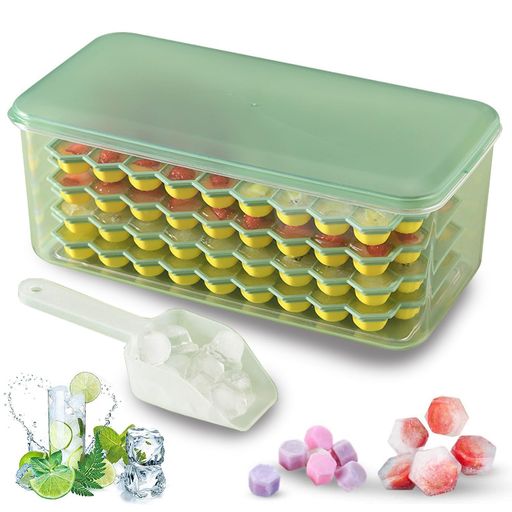 製氷皿製氷器製氷機保存容器付き蓋付き氷スコッ4つの層ハニカム形状の角氷シリコン188ブロック3.3L​氷モールド氷を入れる容器取り出しやすいアイスボールアイスクリームアイスドリン…