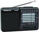 XHDATAD-328小型ポータブルラジオ高感度FM/AM/SW/ワイドFM対応短波ラジオMP3プレーヤーTFカード対応DSPステレオ防災充電式電池式日本語説明書付きお年寄りにプレゼント(黒い)(2)