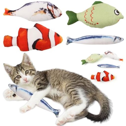 CANPLUS4パック猫玩具魚型噛むおもちゃぬいぐるみけりけり人気さかな4点セット歯磨き歯ぎしり棒一人遊..