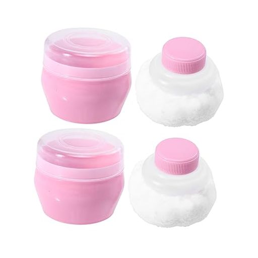 ADOCARN 2個セット ベビーパウダーパフ 使いやすいハンドル付き 3.5インチ ポータブル ボディパフ 赤ちゃん キッズ用 タルカムパウダー対応