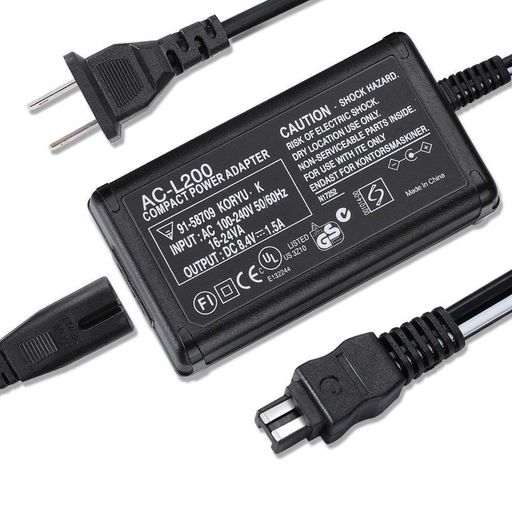 AC-L200CACアダプターCompatibleSONYHandycamCamcorderDCR-SX40DCR-SX41DCR-SR42DCR-SX44DCR-SR45DCR-S..