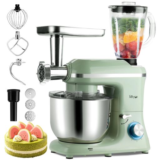Xverycanスタンドミキサー6L大容量業務用家庭用多機能肉挽き機&ジューサー付属卓上ミキサー6段階スピー..