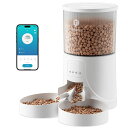 PETULTRA自動給餌器猫用WIFI式二皿4L容量2WAY給電定時定量盗食防止半透明タンクお手入れ簡単PSE認証アダプター