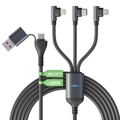 100Wޥ3IN2 USB󥰥㡼㡼֥ L [MFIǧڼ PD100Wб 3M/10FT] 6A PD®Ƚ...