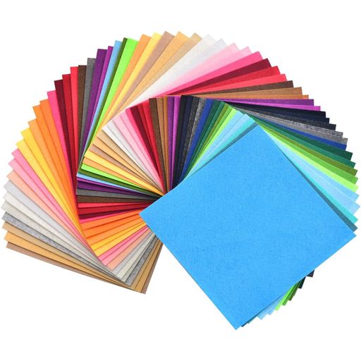 DFsuccesフェルト生地シート40枚不織布羊毛フェルト柔らか手作りマスコット作り幼稚園の装飾DIY道具子供学校用