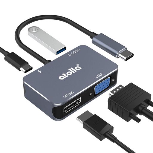 USBC�ϥ�atollaUSBTypeCHDMI�Ѵ������ץ�����4K@30HzHDMI+1080PVGA+USB3.05Gbps+60W����TYPE-CPowerDelivery��USB-CtoHDMI������c