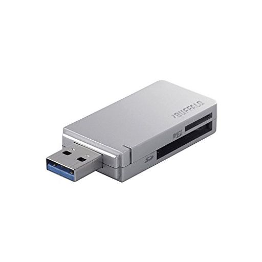 バッファローBUFFALO高速カードリーダー/ライターUSB3.0&ターボPCEX対応モデルシルバーBSCR26TU3SV