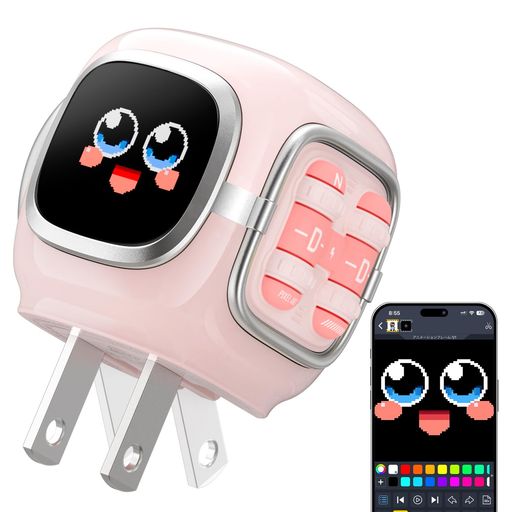 Divoom Dipow 35W 急速充電器 Type-c 自由カスタマイズ可 専用アプリ搭載(emoji·ピクセル作品·時間·写真を再生)折りたたみ式プラグ 安全で低温 PSE技術基準適合 小型 可愛い おしゃれ 2025高級ギ…