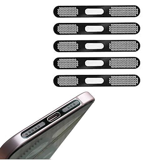 [ALLVD]カバースピーカ防塵シール5点セット金属メッシュ充電口保護粘着ステッカー装着簡単電話防塵ネットステッカーダストダスト一体型..