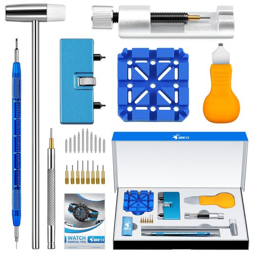 【JOREST】腕時計修理工具セット、時計電池交換、腕時計ベルト工具、でんち交換キット、時計バンド/ベルト調整工具、ピン抜き工具、腕..