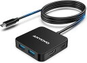 ANYOYO 6-IN-1 USB ハブ TYPE-C 100W PD 急速充電 4K30HZ HDMIポート 3*USB A 3.0+1*USB C 3.0 5GBPS超高速データ転送 USB-C ハブ 対応 MACBOOK(2)