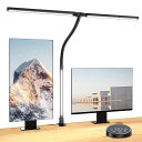 BEANET デスクライト LED 「無線リモコン・3光源・環境補助光・独立制御・2000LX」 5段階調光調色 クランプ 電気スタンド 「24W・PSE認証済」 幅広 スタンドライト 多角度調節 卓上 目に優しい 読書/勉強/仕事 ブラック(2)