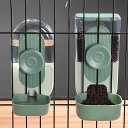 GUGXIOM吊り下げ式自動フードウォーターディスペンサー、ケージ用ウサギ給餌器、35オンスの犬ケージウォーターディスペンサー、お手入れ簡単、猫、犬、ウサギ、モルモット、フェレット…