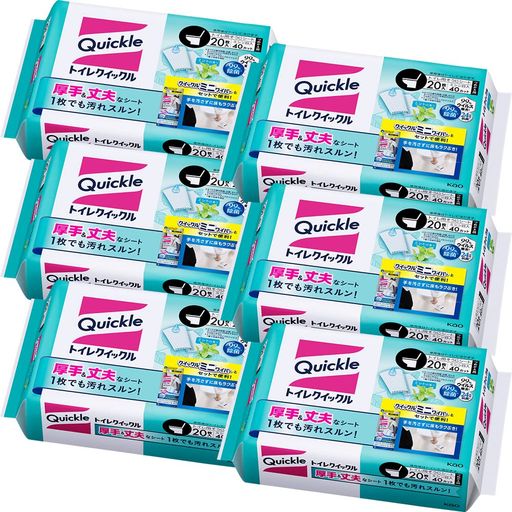 クイックル 【まとめ買い】 トイレ つめかえ用 大容量 ミント 20枚入 x 6個 99%除...