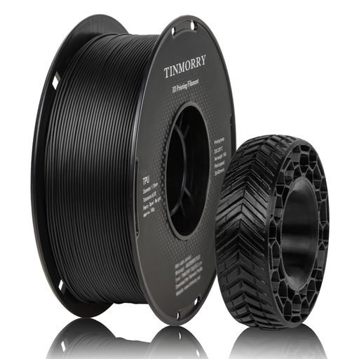 ヒント:1.TPU95Aフィラメントは湿度に非常に敏感なので、最適な印刷性能を得るために、使用前に乾燥させ(ブラスト乾燥オーブン:70°C、8H)、使用後は密封しておくことをお勧めします。2.ノズル温度:210〜240°C、ベッド温度:30〜50°C、印刷速度<60mm/s。印刷中および容器の湿度を20%RH未満に保つ(密封し、乾燥剤を使用) 高い弾性と靭性:ショア硬度95Aプラスマイナス2HAのこのフィラメントは、高い弾性と卓越した強靭性を備えています。このフィラメントは、携帯電話ケース、柔軟な玩具、義肢装具、その他伸縮や変形が必要なパーツなど、柔軟で曲げやすい、動きのあるプリントの作成に最適です。 プレミアム品質と耐久性:TINMORRYTPU3Dプリントフィラメントは非常に使いやすく、反ることなくホットベッドに優れた接着性を持っています。一貫した寸法公差とスムーズな押し出しで、正確で安定した印刷サイズを実現できます。さらに、優れた耐摩耗性、耐薬品性、耐紫外線性を持つ当社のTPU95Aフィラメントは、特に屋外や過酷な条件にさらされる様々な用途に非常に適しています。