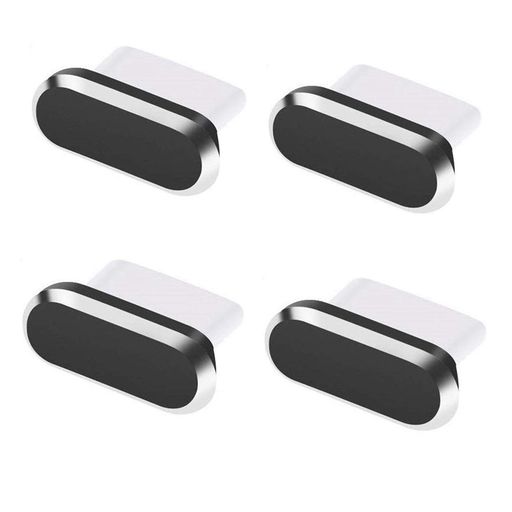 サムコスType-Cキャップコネクタカバー携帯TypeC充電穴キャップアルミ製超耐久性防塵保護防塵カバースマートフォン用4個入り(ブラック)