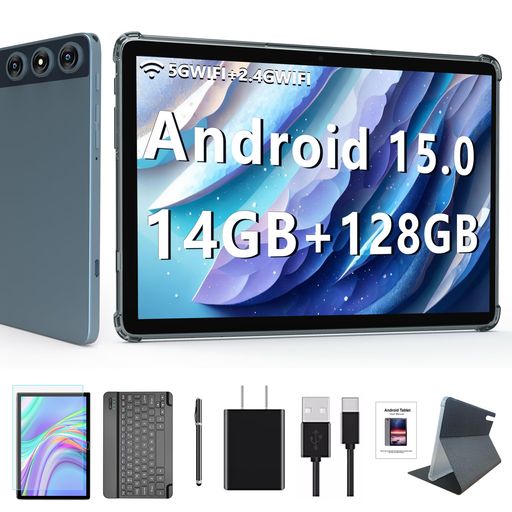 タブレット2025新登場Android15タブレット10インチWiFiモデル14GB+128GB+1TB拡張5G/2.4GWIFI+4G通話8コアCPUT6068000mAhバッテリーIn-cellディスプレイ/13MP+8MPカメラ