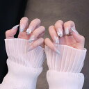 24本のネイルピースネイルチップの完成品両面接着テープ付きネイルチップキラキラちょうネクタイパール飾る成人式ネイル披露宴パーティー二次会結婚式ネイルチップ
