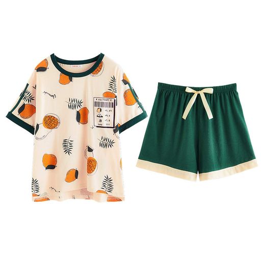 Rakuten - パジャマ レディース 夏 半袖 七分丈 上下セット 薄手 綿 ふんわり ルームウェア 吸湿速乾 爽やか かわいい 花柄 ゆったり おしゃれ 部屋着 便利服 旅行着 運動 女の子 大人 LAMIU 1848^^グリ…