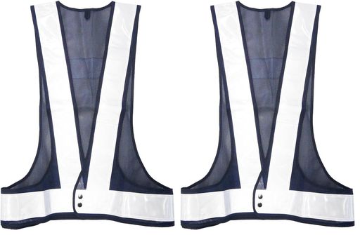 ミズケイ役立~ツ安全ベストキングサイズ紺メッシュ白反射5917622