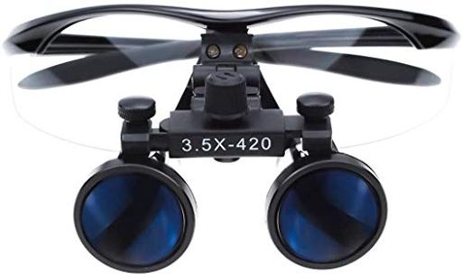 EUSTOMA3.5倍拡大鏡双眼ルーペ双眼鏡眼鏡式メガネタイプ420mm操作距離瞳孔間距離調整可能観察用検査用実験室向け(黒)