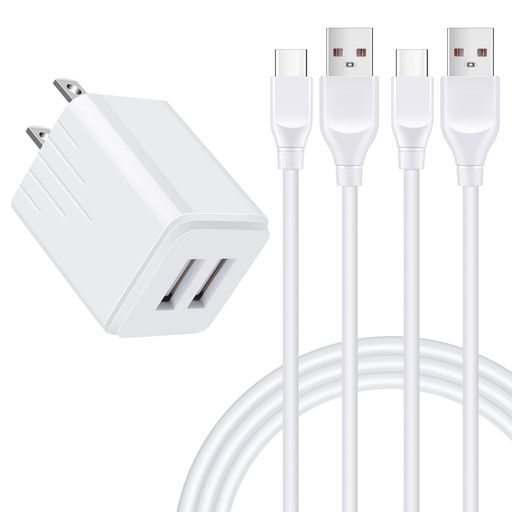 USB 電源アダプター USB充電器 2ポート 小型 + TYPE C 充電コード 【1.8M*2本】 TYPE C充電器 USB コンセント GALAXY充電器 アンドロイド充電器 CHRISPOW スマホ急速充電器 USB ACアダプター AC充電器