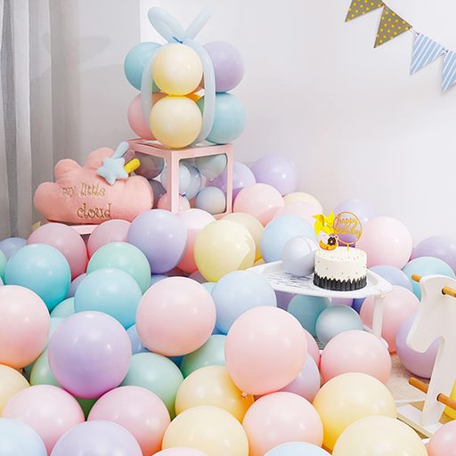 BTZOバルーン風船100個入12インチラウンドマカロンカラーゴム風船パステルマット飾り付け誕生日結婚式店舗装飾パーティー運動会文化祭バルーンアートミックス