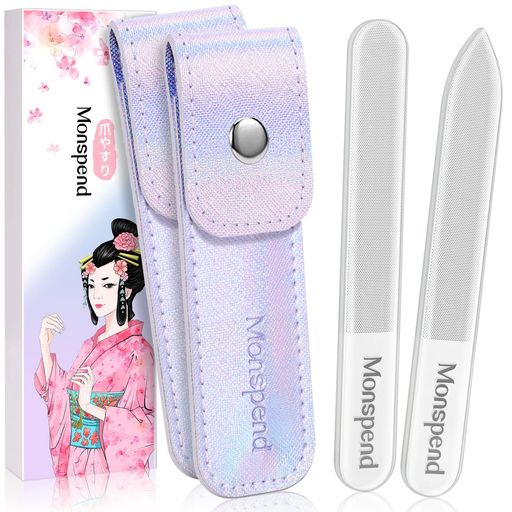 Monspend爪やすりガラス製ピカピカ爪磨きつめやすり手触りが高級だ水洗い可爪とぎ人気爪研ぎツメ磨きネ..