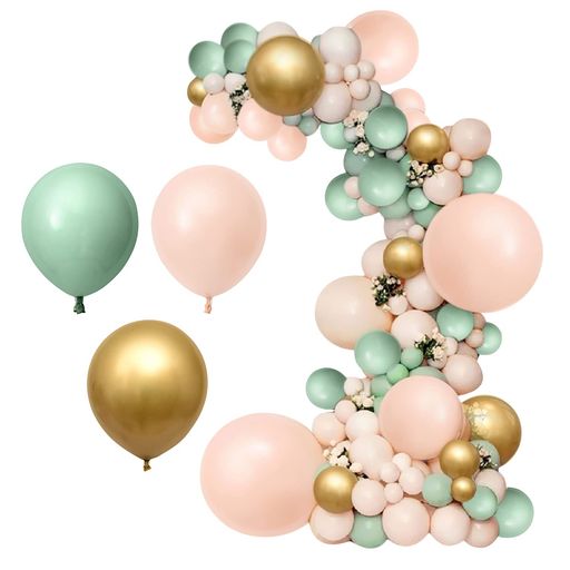 117ピースオリーブオレンジパウダーバルーンセットセージグリーンピーチブラッシュピンクバルーンガー..