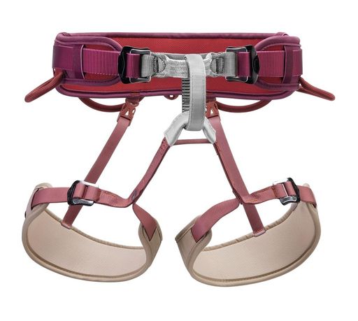 [ekecel] PETZL CORAX Comfortable and Fully Adjustable Harness for Gym and Outdoor Climbing, Dual Buckle Waist, 1, Dark red