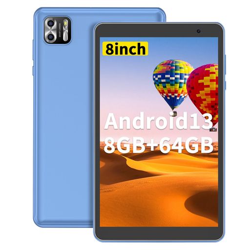 PRITOM タブレット ANDROID 13 タブレット8.0インチ 5000MAH 8(4 4)GB RAM 64GB ROM WI-FIモデルタブレット MICRO SDカードで拡張可能 保護フィルム 灰色 グレー 青色 ブルー パールホワイト