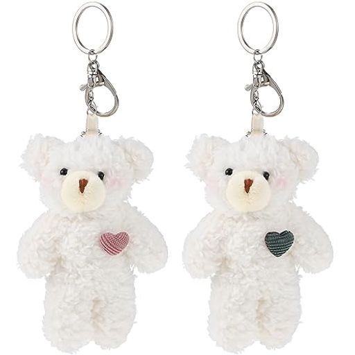 [CALLARON]キーホルダークマちゃんぬいぐるみペア2点セットキーチェーンふんわりくまちゃんキーリングおもちゃ子供スマス誕生日プレゼント