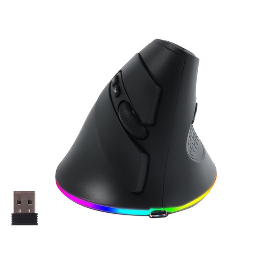 縦型 無線マウス 2.4GHZ USB BLUETOOTH 5.1 エルゴノミクス 垂直 人間工学 7ボタン 静音 充電式 RGBライト付き 光学式 PC ノートパソコ..