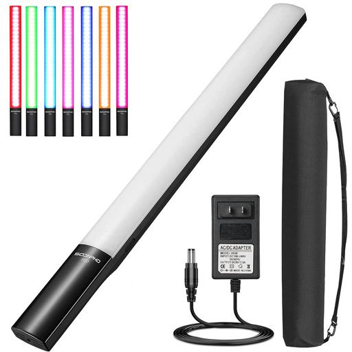 SOONPHO P20II LEDスティックライト 撮影用 RGB ビデオライト 55CM 2500K-8500K色温度 無段階調光 12の照明モード 高輝度 高演色 コスプレ 物 動画撮影 YOUTUBE TIKTOK 生配信に適用 4000MAH