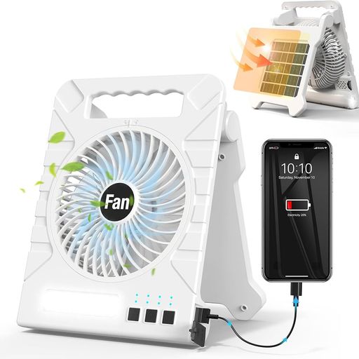 【10000mA・懐中電灯機能・超軽量】2025年ソーラー扇風機10000mAh大容量キャンプ扇風機USB充電式携帯便..