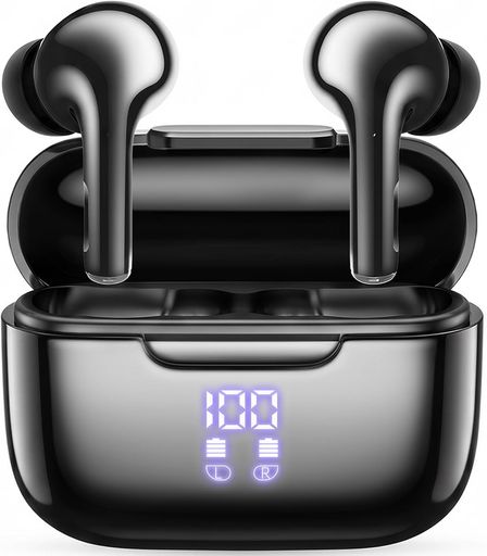 イヤホン bluetooth ワイヤレスイヤホン (ブラック 1.08)