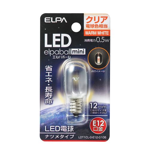 (ELPA) LEDʥĥ LEDŵ  E12 100V ŵ忧 LDT1CL-G-E12-G106