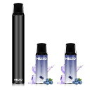 HECCO電子タバコブルーベリーフレーバーポッドベリー系風味使い捨てポケットシーシャ爆煙ニコチンタールなしコンパクト交換用カートリッジ2個付きスターターキットM...