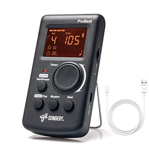 Sondery 電子メトロノーム 充電式 英語音声カウント機能 ピアノ ギター ドラム対応