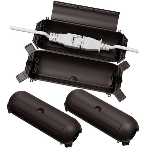 Rakuten - RESTMO3個セット屋外防水コンセントカバー延長コード電源ボックス耐候性雨よけストリングライトを保護する吊り下げ可能ブラウン