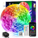LEDテープライトLEDテープLEDライト10M【2024年最新RGB1600万色アプリ+リモコン版マイク/音楽連動タイマ-機能】テープライトLEDライトテープ22種類モード無段階調光(日本PSE認証済み)間接照明…
