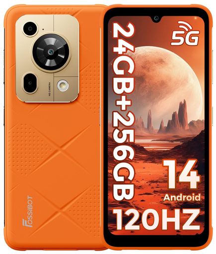 FOSSiBOTF112ProSIMフリースマホ本体Android14スマホ24GBRAM+256GBROM1TB拡張可能7150mAhバッテリー(オレンジ色)