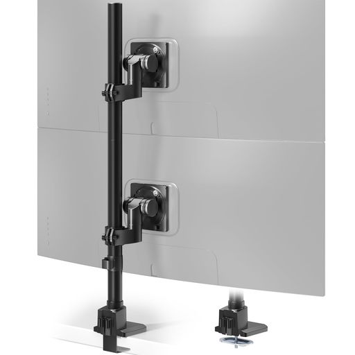 ACCURTEK 大型 モニターアーム 2画面 シングル 57インチ対応 耐荷重27kg ブラック