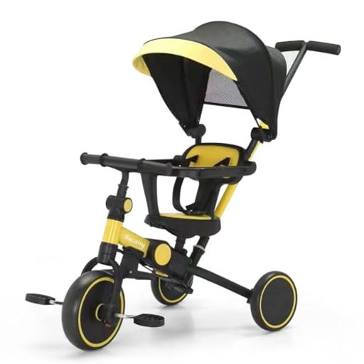 【7IN1多機能三輪車】適応年齢:1~6歳,本体素材:炭素鋼とEVA/重量:6.3kg/梱包サイズ:69x17x39cm耐荷重:25kg .※個体差やモニター環境により、色やサイズが若干異なる場合がございます。予めご了承の上ご注文くださいませ。子供用三輪車は6つのモードがあります。1. 三輪車(押し棒&amp;背もたれ&amp;ベルト付き) 2.押し棒付き三輪車 3.安全ガ一ド付き三輪車 4.自転車 5.子供バイク 6.三輪車 押し棒を外して通常の三輪車として、お使いいただけます 7.収納と展開できるステップ機能追加。コントロール力が身につけられ自転車に乗るための練習用最適です。子供バイクは足蹴り走行なので、乗っているうちに足腰が鍛えられ運動能力のアップが期待できます。 【安全ベルト ・ 優しさ座席シート】高品質の炭素鋼とEVA衝撃吸収ホイールを使用。 滑り止めで耐摩耗性に優れているため、滑り止めのペダルで子供の足が滑りません。タイヤで空気を入れることがいりません、快適で安全、そして耐久性に優れている。二重保護、取り外しと取り付けが可能!不要な時は簡単に取り外せます。