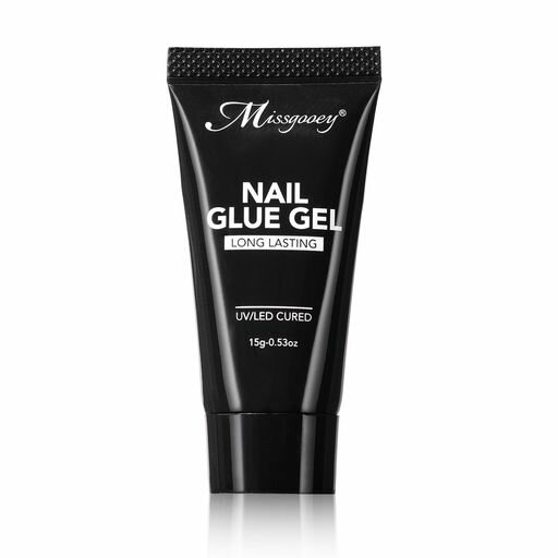 Missgooeyネイルチップ接着剤つけ爪接着剤ネイルチップグミ粘土ジェルクリアジェルネイル手で押さえ不要多機能強力UV/LED対応初心者&プロ適用15g