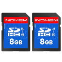 INDMEMSDカード8GBSDHCメモリーカードUHS-IU1Class10高速FullHDデジタルカメラビデオ撮影2枚セット(2)